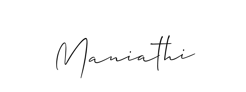 Also we have Maniathi name is the best signature style. Create professional handwritten signature collection using Allison_Script autograph style. Maniathi signature style 2 images and pictures png