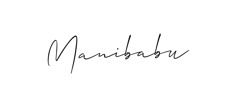 Make a beautiful signature design for name Manibabu. With this signature (Allison_Script) style, you can create a handwritten signature for free. Manibabu signature style 2 images and pictures png