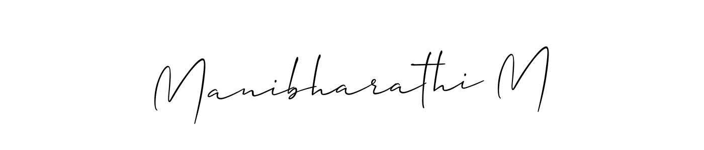 Design your own signature with our free online signature maker. With this signature software, you can create a handwritten (Allison_Script) signature for name Manibharathi M. Manibharathi M signature style 2 images and pictures png