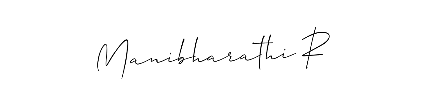 This is the best signature style for the Manibharathi R name. Also you like these signature font (Allison_Script). Mix name signature. Manibharathi R signature style 2 images and pictures png