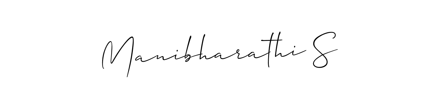 How to make Manibharathi S name signature. Use Allison_Script style for creating short signs online. This is the latest handwritten sign. Manibharathi S signature style 2 images and pictures png