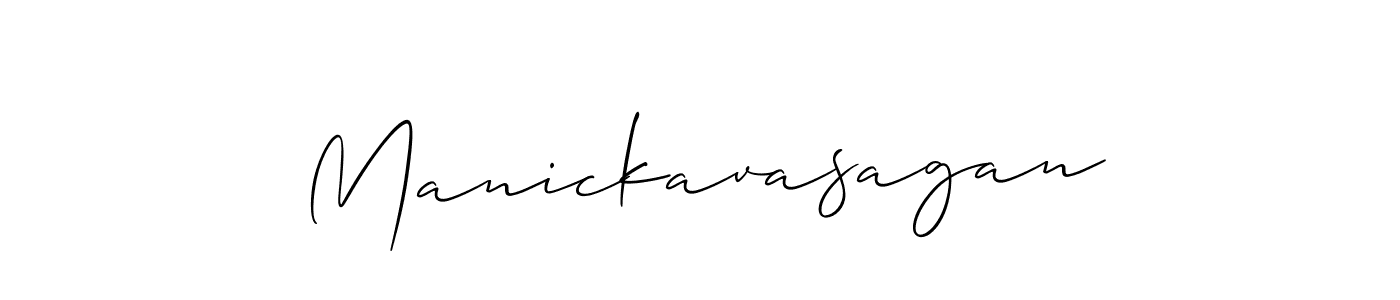 Design your own signature with our free online signature maker. With this signature software, you can create a handwritten (Allison_Script) signature for name Manickavasagan. Manickavasagan signature style 2 images and pictures png