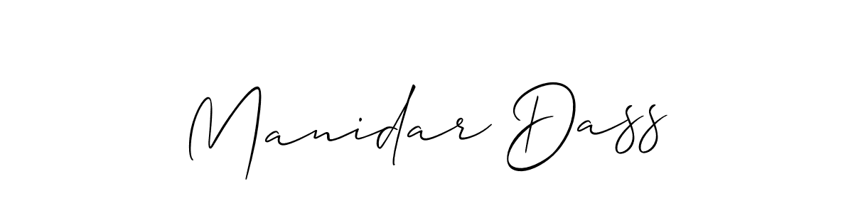 It looks lik you need a new signature style for name Manidar Dass. Design unique handwritten (Allison_Script) signature with our free signature maker in just a few clicks. Manidar Dass signature style 2 images and pictures png