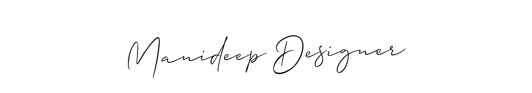 How to Draw Manideep Designer signature style? Allison_Script is a latest design signature styles for name Manideep Designer. Manideep Designer signature style 2 images and pictures png