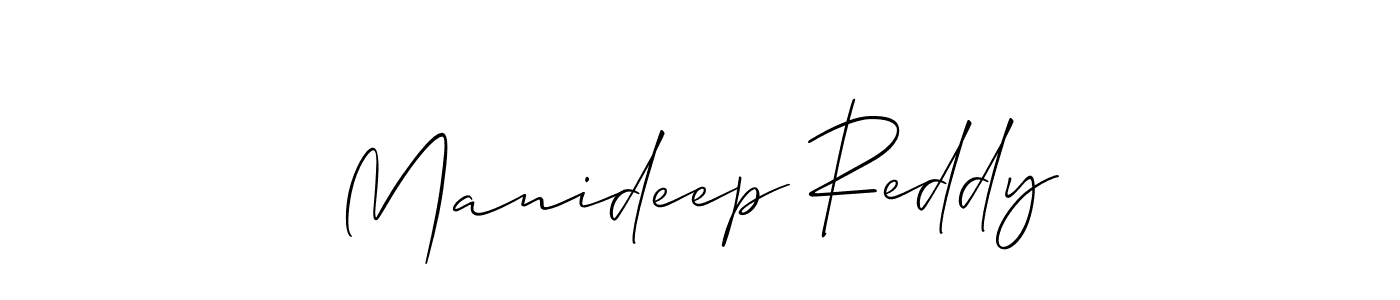 Make a beautiful signature design for name Manideep Reddy. With this signature (Allison_Script) style, you can create a handwritten signature for free. Manideep Reddy signature style 2 images and pictures png