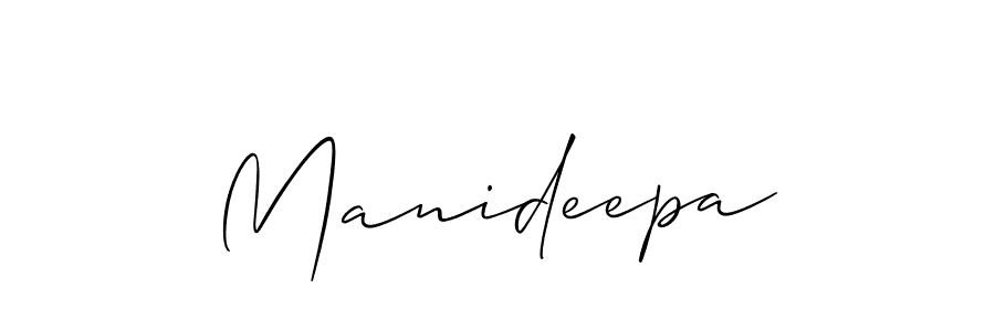 Design your own signature with our free online signature maker. With this signature software, you can create a handwritten (Allison_Script) signature for name Manideepa. Manideepa signature style 2 images and pictures png