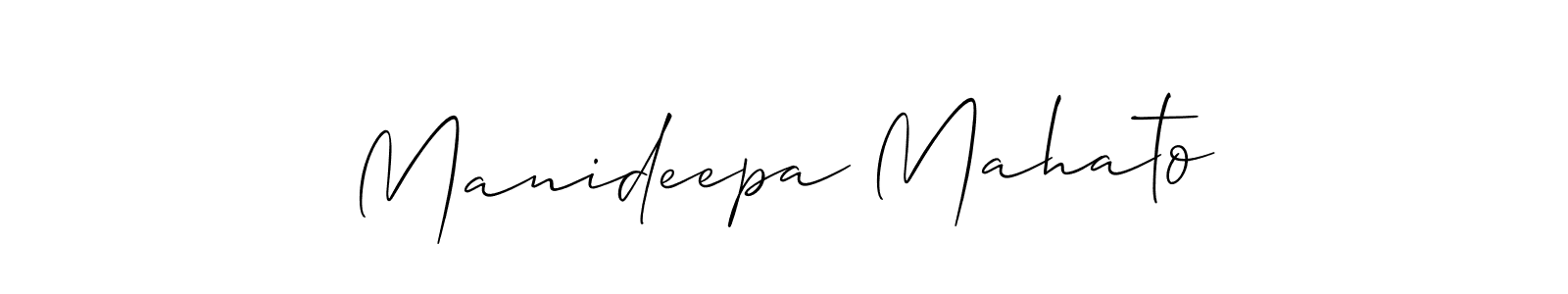 How to make Manideepa Mahato name signature. Use Allison_Script style for creating short signs online. This is the latest handwritten sign. Manideepa Mahato signature style 2 images and pictures png