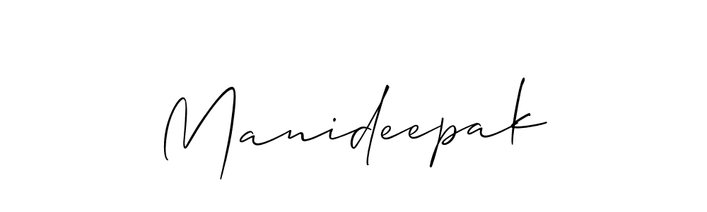 Allison_Script is a professional signature style that is perfect for those who want to add a touch of class to their signature. It is also a great choice for those who want to make their signature more unique. Get Manideepak name to fancy signature for free. Manideepak signature style 2 images and pictures png