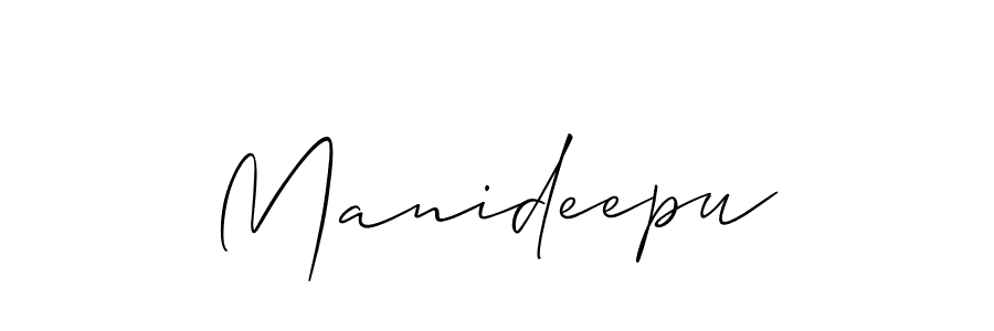 How to make Manideepu name signature. Use Allison_Script style for creating short signs online. This is the latest handwritten sign. Manideepu signature style 2 images and pictures png
