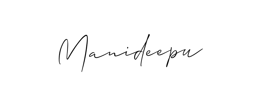 How to make Manideepu name signature. Use Allison_Script style for creating short signs online. This is the latest handwritten sign. Manideepu signature style 2 images and pictures png