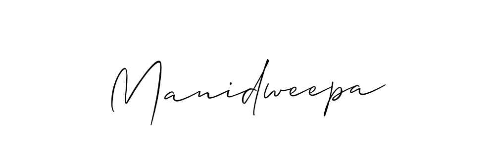 Similarly Allison_Script is the best handwritten signature design. Signature creator online .You can use it as an online autograph creator for name Manidweepa. Manidweepa signature style 2 images and pictures png