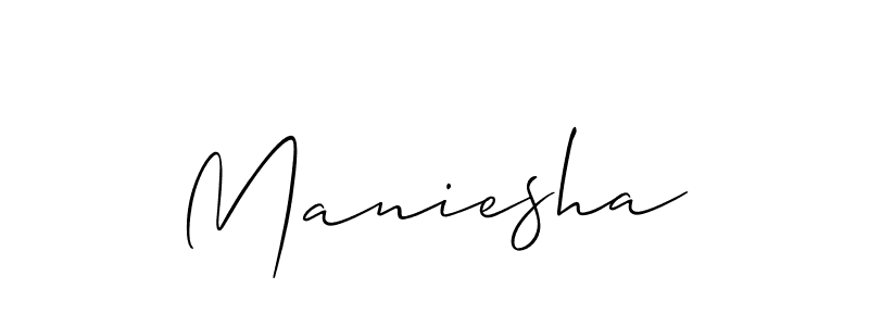 Make a beautiful signature design for name Maniesha. Use this online signature maker to create a handwritten signature for free. Maniesha signature style 2 images and pictures png