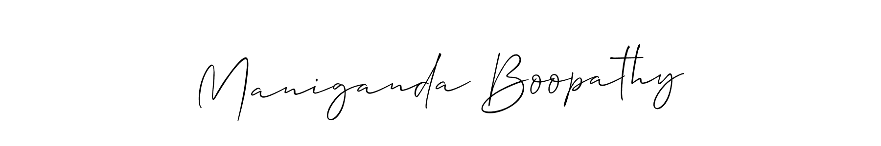 Similarly Allison_Script is the best handwritten signature design. Signature creator online .You can use it as an online autograph creator for name Maniganda Boopathy. Maniganda Boopathy signature style 2 images and pictures png