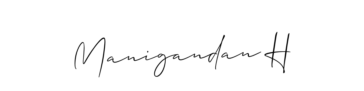 Make a beautiful signature design for name Manigandan H. Use this online signature maker to create a handwritten signature for free. Manigandan H signature style 2 images and pictures png