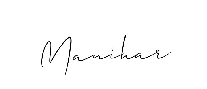 Also we have Manihar name is the best signature style. Create professional handwritten signature collection using Allison_Script autograph style. Manihar signature style 2 images and pictures png