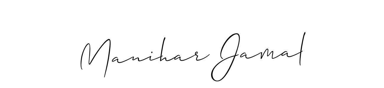if you are searching for the best signature style for your name Manihar Jamal. so please give up your signature search. here we have designed multiple signature styles  using Allison_Script. Manihar Jamal signature style 2 images and pictures png