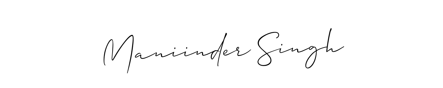 How to make Maniinder Singh name signature. Use Allison_Script style for creating short signs online. This is the latest handwritten sign. Maniinder Singh signature style 2 images and pictures png