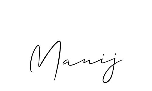 Design your own signature with our free online signature maker. With this signature software, you can create a handwritten (Allison_Script) signature for name Manij. Manij signature style 2 images and pictures png