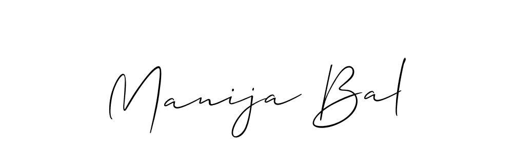 How to make Manija Bal name signature. Use Allison_Script style for creating short signs online. This is the latest handwritten sign. Manija Bal signature style 2 images and pictures png