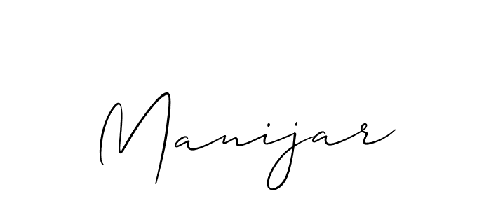 Use a signature maker to create a handwritten signature online. With this signature software, you can design (Allison_Script) your own signature for name Manijar. Manijar signature style 2 images and pictures png