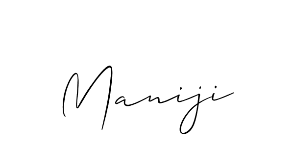 Allison_Script is a professional signature style that is perfect for those who want to add a touch of class to their signature. It is also a great choice for those who want to make their signature more unique. Get Maniji name to fancy signature for free. Maniji signature style 2 images and pictures png