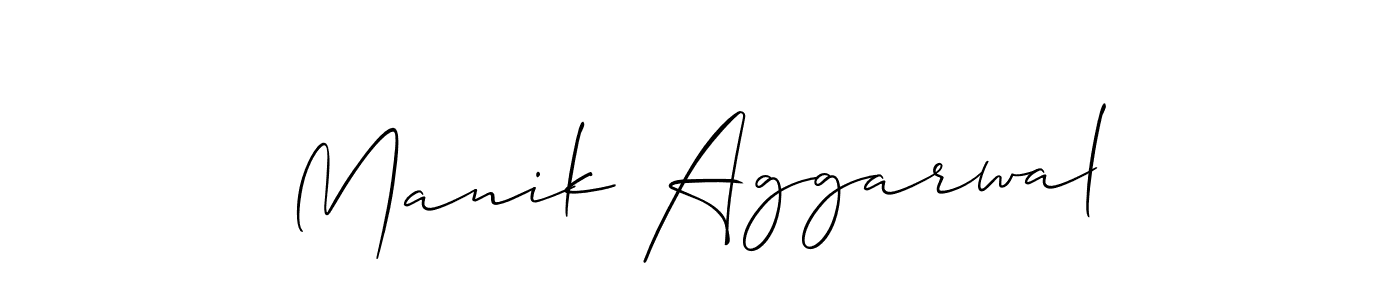 Make a beautiful signature design for name Manik Aggarwal. With this signature (Allison_Script) style, you can create a handwritten signature for free. Manik Aggarwal signature style 2 images and pictures png