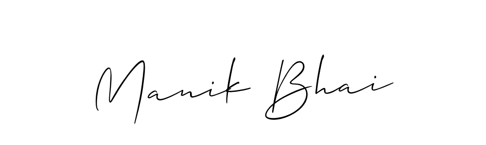 Create a beautiful signature design for name Manik Bhai. With this signature (Allison_Script) fonts, you can make a handwritten signature for free. Manik Bhai signature style 2 images and pictures png