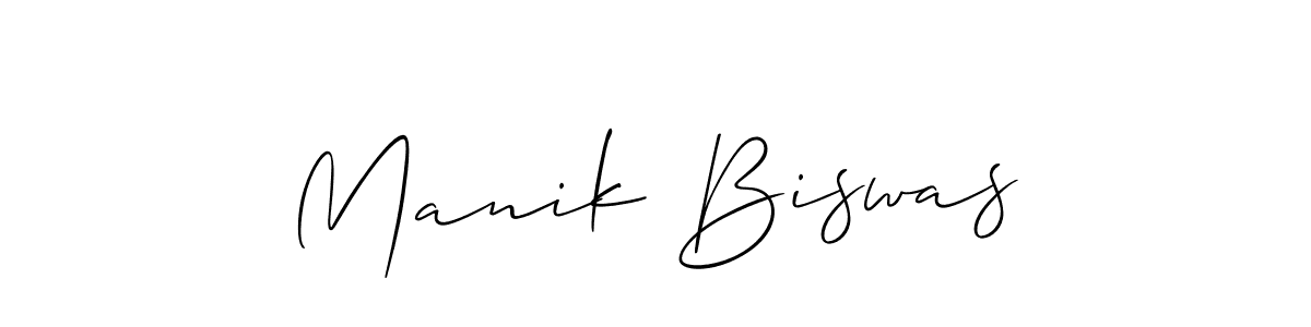 Make a beautiful signature design for name Manik Biswas. With this signature (Allison_Script) style, you can create a handwritten signature for free. Manik Biswas signature style 2 images and pictures png