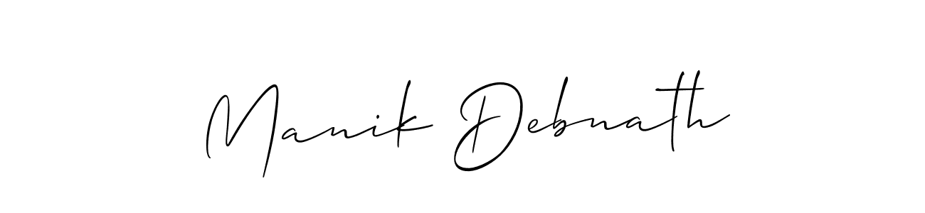 Make a beautiful signature design for name Manik Debnath. With this signature (Allison_Script) style, you can create a handwritten signature for free. Manik Debnath signature style 2 images and pictures png