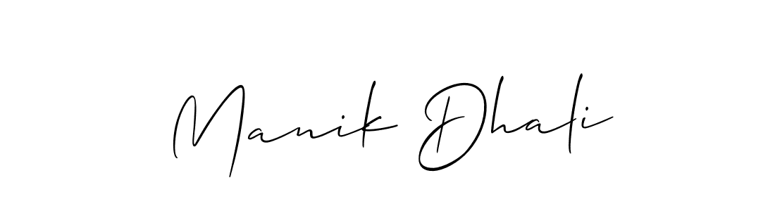 Also You can easily find your signature by using the search form. We will create Manik Dhali name handwritten signature images for you free of cost using Allison_Script sign style. Manik Dhali signature style 2 images and pictures png