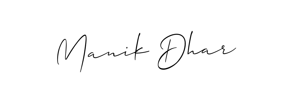 This is the best signature style for the Manik Dhar name. Also you like these signature font (Allison_Script). Mix name signature. Manik Dhar signature style 2 images and pictures png