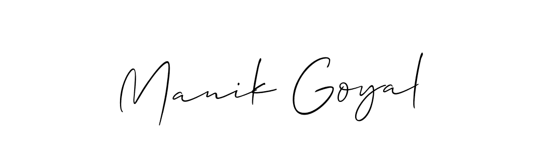 Similarly Allison_Script is the best handwritten signature design. Signature creator online .You can use it as an online autograph creator for name Manik Goyal. Manik Goyal signature style 2 images and pictures png