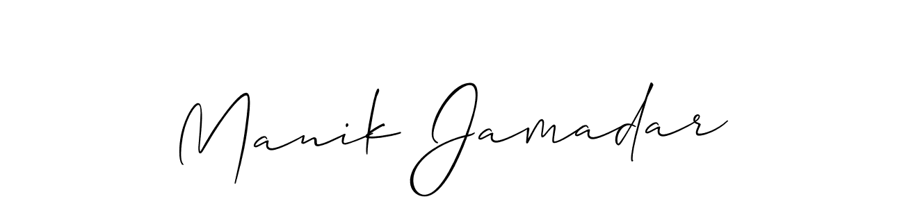 Also we have Manik Jamadar name is the best signature style. Create professional handwritten signature collection using Allison_Script autograph style. Manik Jamadar signature style 2 images and pictures png