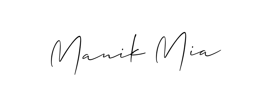 if you are searching for the best signature style for your name Manik Mia. so please give up your signature search. here we have designed multiple signature styles  using Allison_Script. Manik Mia signature style 2 images and pictures png