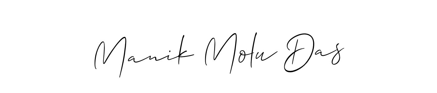 Also we have Manik Molu Das name is the best signature style. Create professional handwritten signature collection using Allison_Script autograph style. Manik Molu Das signature style 2 images and pictures png