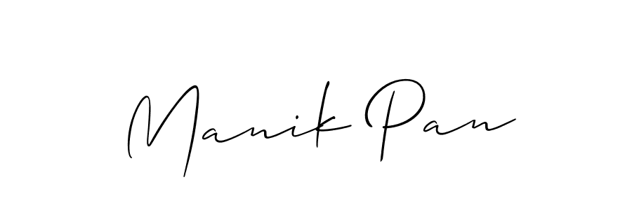 The best way (Allison_Script) to make a short signature is to pick only two or three words in your name. The name Manik Pan include a total of six letters. For converting this name. Manik Pan signature style 2 images and pictures png