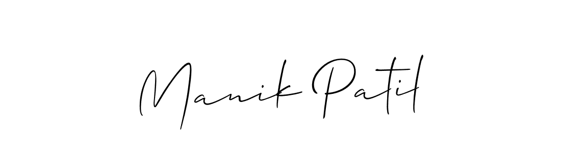 Create a beautiful signature design for name Manik Patil. With this signature (Allison_Script) fonts, you can make a handwritten signature for free. Manik Patil signature style 2 images and pictures png