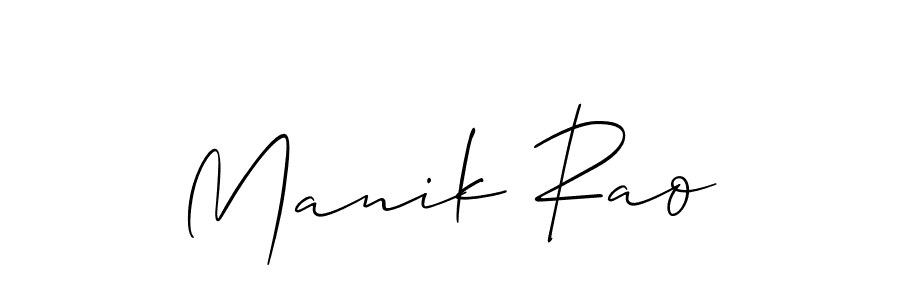 Use a signature maker to create a handwritten signature online. With this signature software, you can design (Allison_Script) your own signature for name Manik Rao. Manik Rao signature style 2 images and pictures png