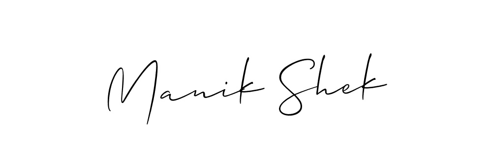 if you are searching for the best signature style for your name Manik Shek. so please give up your signature search. here we have designed multiple signature styles  using Allison_Script. Manik Shek signature style 2 images and pictures png