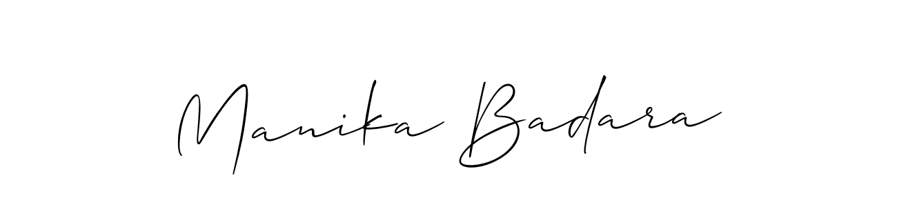 Best and Professional Signature Style for Manika Badara. Allison_Script Best Signature Style Collection. Manika Badara signature style 2 images and pictures png