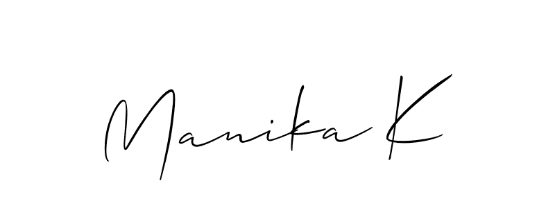 Manika K stylish signature style. Best Handwritten Sign (Allison_Script) for my name. Handwritten Signature Collection Ideas for my name Manika K. Manika K signature style 2 images and pictures png