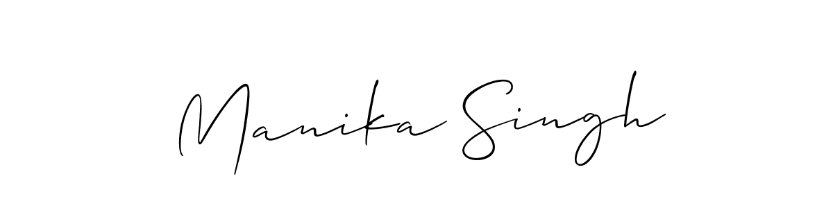 Create a beautiful signature design for name Manika Singh. With this signature (Allison_Script) fonts, you can make a handwritten signature for free. Manika Singh signature style 2 images and pictures png