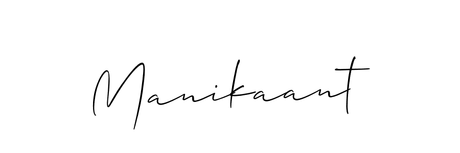 Make a beautiful signature design for name Manikaant. With this signature (Allison_Script) style, you can create a handwritten signature for free. Manikaant signature style 2 images and pictures png