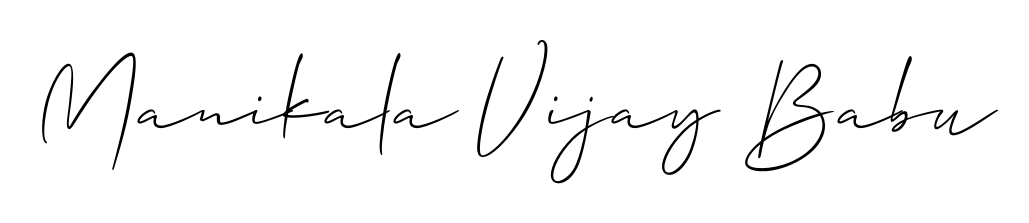 Upgrade your professional image with Manikala Vijay Babu signature created with Allison_Script font. Fast, free, and watermark-free download. Manikala Vijay Babu signature style 2 images and pictures png