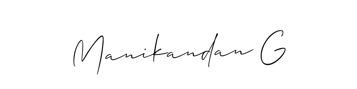 Design your own signature with our free online signature maker. With this signature software, you can create a handwritten (Allison_Script) signature for name Manikandan G. Manikandan G signature style 2 images and pictures png