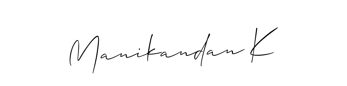 Also You can easily find your signature by using the search form. We will create Manikandan K name handwritten signature images for you free of cost using Allison_Script sign style. Manikandan K signature style 2 images and pictures png