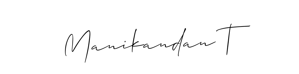 Make a short Manikandan T signature style. Manage your documents anywhere anytime using Allison_Script. Create and add eSignatures, submit forms, share and send files easily. Manikandan T signature style 2 images and pictures png
