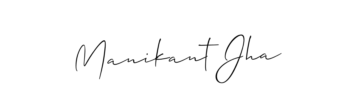 How to make Manikant Jha name signature. Use Allison_Script style for creating short signs online. This is the latest handwritten sign. Manikant Jha signature style 2 images and pictures png