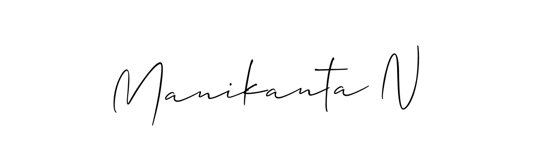 Also You can easily find your signature by using the search form. We will create Manikanta N name handwritten signature images for you free of cost using Allison_Script sign style. Manikanta N signature style 2 images and pictures png
