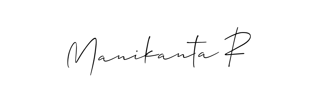 The best way (Allison_Script) to make a short signature is to pick only two or three words in your name. The name Manikanta R include a total of six letters. For converting this name. Manikanta R signature style 2 images and pictures png